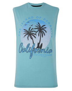 KAM Cali Paradise Sleeveless Tee Aqua